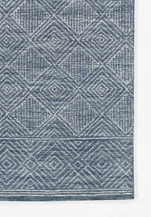 Momeni Mallorca MRC-7 Hand Hooked Contemporary Geometric Indoor Area Rug Denim 9' x 12' MALLOMRC-7DNM90C0