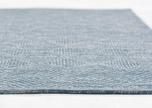 Momeni Mallorca MRC-7 Hand Hooked Contemporary Geometric Indoor Area Rug Denim 9' x 12' MALLOMRC-7DNM90C0