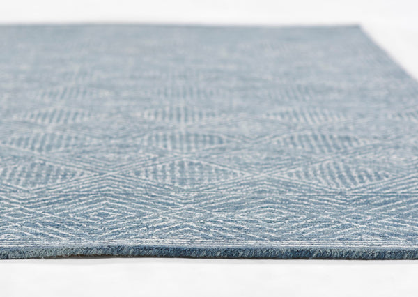 Momeni Mallorca MRC-7 Hand Hooked Contemporary Geometric Indoor Area Rug Denim 9' x 12' MALLOMRC-7DNM90C0