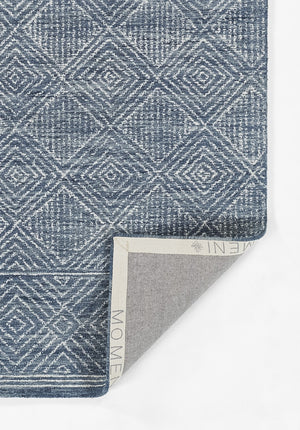 Momeni Mallorca MRC-7 Hand Hooked Contemporary Geometric Indoor Area Rug Denim 9' x 12' MALLOMRC-7DNM90C0