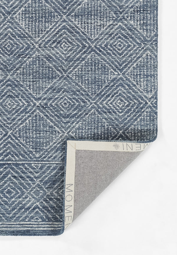 Momeni Mallorca MRC-7 Hand Hooked Contemporary Geometric Indoor Area Rug Denim 9' x 12' MALLOMRC-7DNM90C0