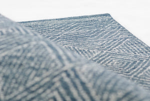 Momeni Mallorca MRC-7 Hand Hooked Contemporary Geometric Indoor Area Rug Denim 9' x 12' MALLOMRC-7DNM90C0