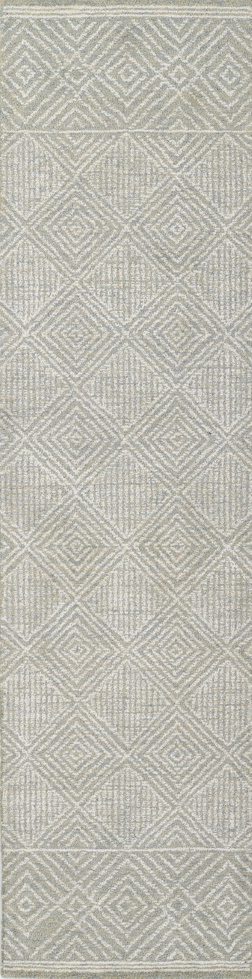 Momeni Mallorca MRC-7 Hand Hooked Contemporary Geometric Indoor Area Rug Grey 9' x 12' MALLOMRC-7GRY90C0