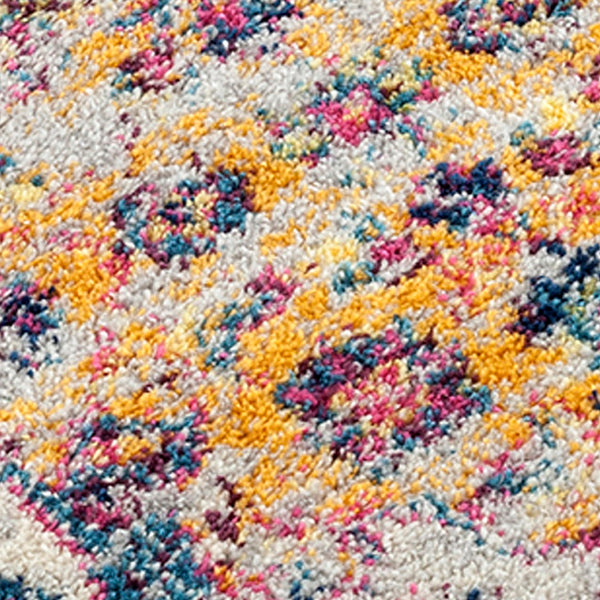 AMER Rugs Manhattan MAN-3 Power-Loomed Medallion Bohemian Area Rug Blue/Orange 7'9" x 11'