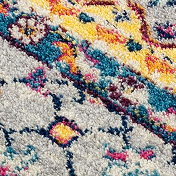 AMER Rugs Manhattan MAN-33 Power-Loomed Medallion Bohemian Area Rug Orange/Ivory 7'9" x 11'