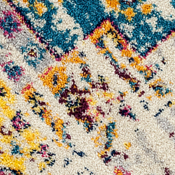 AMER Rugs Manhattan MAN-35 Power-Loomed Medallion Bohemian Area Rug Pink/Ivory 7'9" x 11'