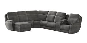 Southern Motion Showstopper 736-69P,80,84,80,80,46WC,06P Transitional  Power Headrest Reclining Sectional with Wireless Power Storage Console 736-69P,80,84,80,80,46WC,06P 164-04