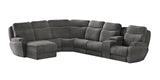 Showstopper 736-69P,80,84,80,90P,46WC,06P Transitional Power Headrest Reclining Sectional with Wireless Power Storage Console [Made to Order - 2 Week Build Time]