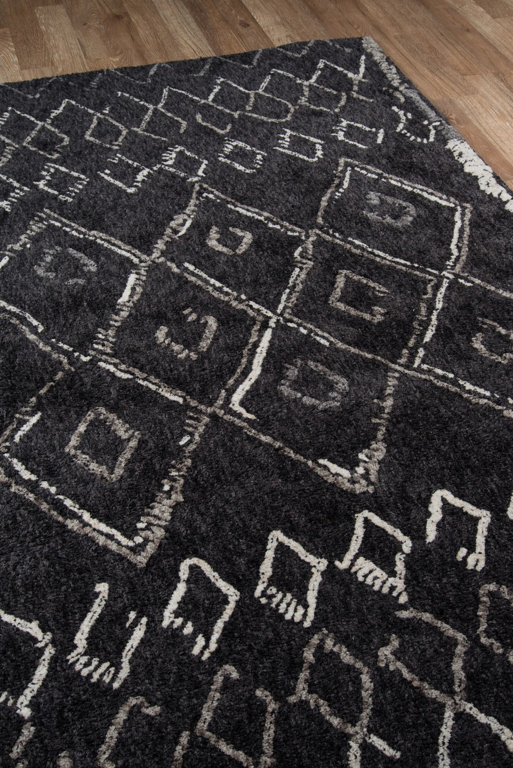 Momeni Margaux MGX-3 Table Tufted Contemporary Geometric Indoor Area Rug Black 9' x 12' MARGEMGX-3BLK90C0