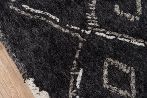 Momeni Margaux MGX-3 Table Tufted Contemporary Geometric Indoor Area Rug Black 9' x 12' MARGEMGX-3BLK90C0