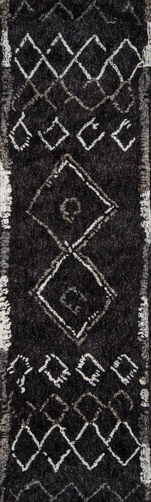 Momeni Margaux MGX-3 Table Tufted Contemporary Geometric Indoor Area Rug Black 9' x 12' MARGEMGX-3BLK90C0