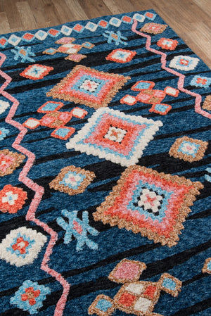 Momeni Margaux MGX-4 Table Tufted Contemporary Geometric Indoor Area Rug Navy 9' x 12' MARGEMGX-4NVY90C0