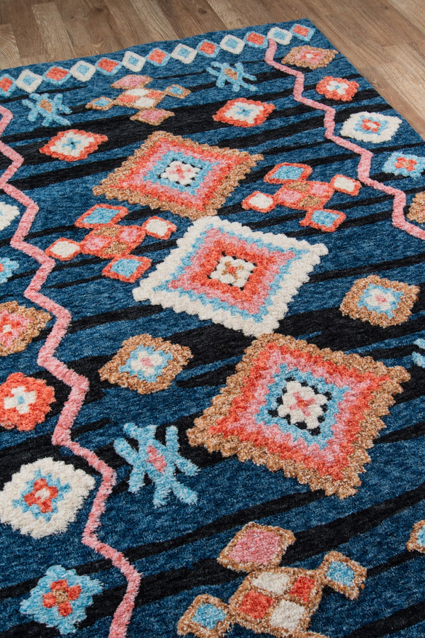 Momeni Margaux MGX-4 Table Tufted Contemporary Geometric Indoor Area Rug Navy 9' x 12' MARGEMGX-4NVY90C0