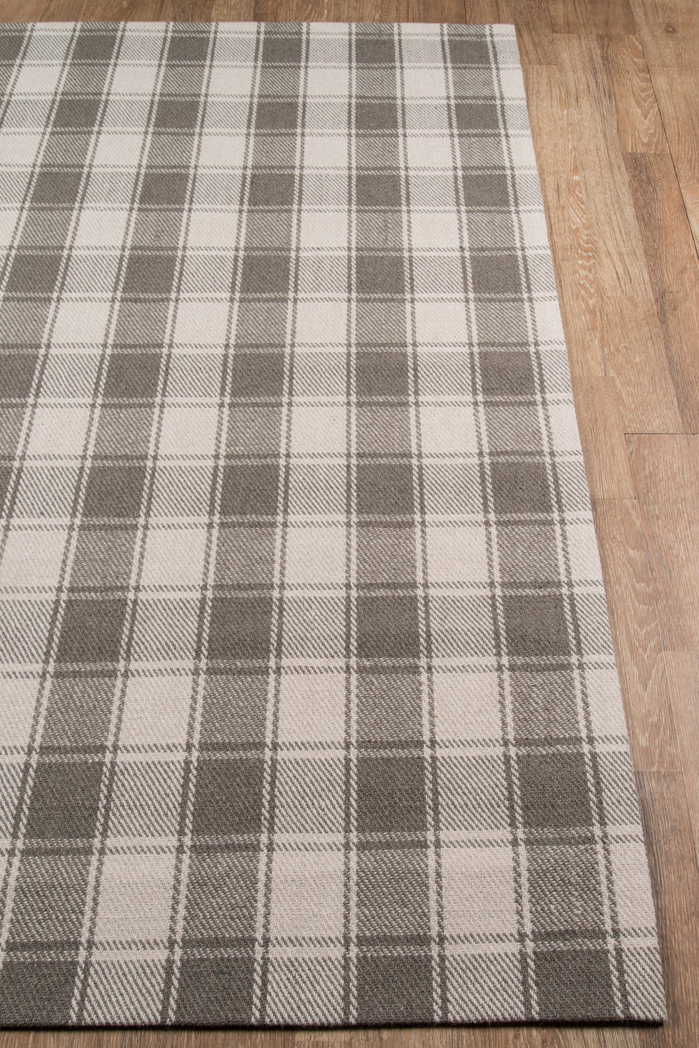 Momeni Erin Gates Marlborough MLB-1 Hand Woven Modern Plaid Indoor Area Rug Grey 8' x 10' MARLBMLB-1GRY80A0
