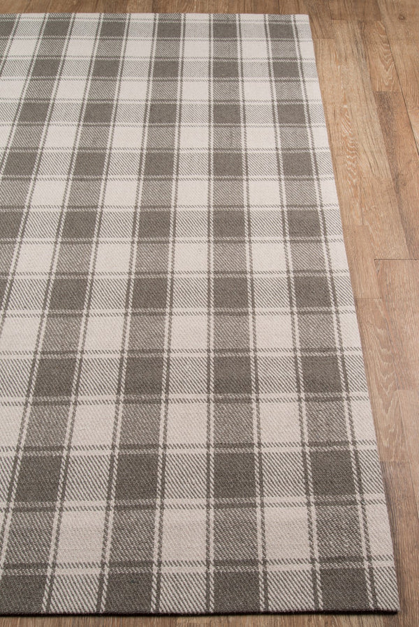 Momeni Erin Gates Marlborough MLB-1 Hand Woven Modern Plaid Indoor Area Rug Grey 8' x 10' MARLBMLB-1GRY80A0