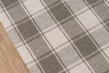 Momeni Erin Gates Marlborough MLB-1 Hand Woven Modern Plaid Indoor Area Rug Grey 8' x 10' MARLBMLB-1GRY80A0