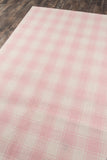 Momeni Erin Gates Marlborough MLB-1 Hand Woven Modern Plaid Indoor Area Rug Pink 8' x 10' MARLBMLB-1PNK80A0