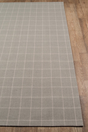 Momeni Erin Gates Marlborough MLB-2 Hand Woven Modern Plaid Indoor Area Rug Grey 8' x 10' MARLBMLB-2GRY80A0
