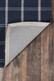 Momeni Erin Gates Marlborough MLB-3 Hand Woven Modern Plaid Indoor Area Rug Navy 8' x 10' MARLBMLB-3NVY80A0