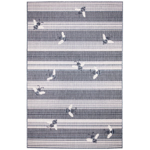 Trans-Ocean Liora Manne Malibu Sweet Bees Casual Indoor/Outdoor Power Loomed 88% Polypropylene/12% Polyester Rug Navy 7'10" x 9'10"