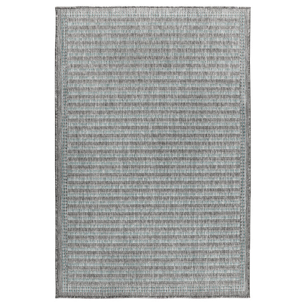 Trans-Ocean Liora Manne Malibu Simple Border Casual Indoor/Outdoor Power Loomed 88% Polypropylene/12% Polyester Rug Aqua 7'10" x 9'10"