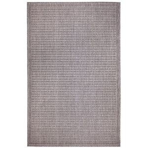 Trans-Ocean Liora Manne Malibu Simple Border Casual Indoor/Outdoor Power Loomed 88% Polypropylene/12% Polyester Rug Charcoal 7'10" x 9'10"