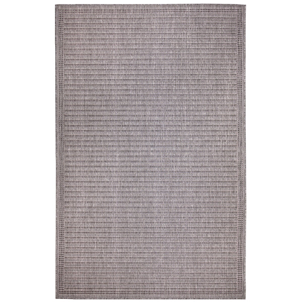 Trans-Ocean Liora Manne Malibu Simple Border Casual Indoor/Outdoor Power Loomed 88% Polypropylene/12% Polyester Rug Charcoal 7'10" x 9'10"