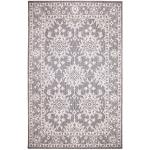 Trans-Ocean Liora Manne Malibu Kashan Casual Indoor/Outdoor Power Loomed 88% Polypropylene/12% Polyester Rug Silver 7'10" x 9'10"