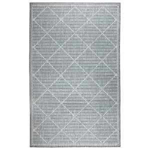 Trans-Ocean Liora Manne Malibu Checker Diamond Casual Indoor/Outdoor Power Loomed 88% Polypropylene/12% Polyester Rug Aqua 7'10" x 9'10"