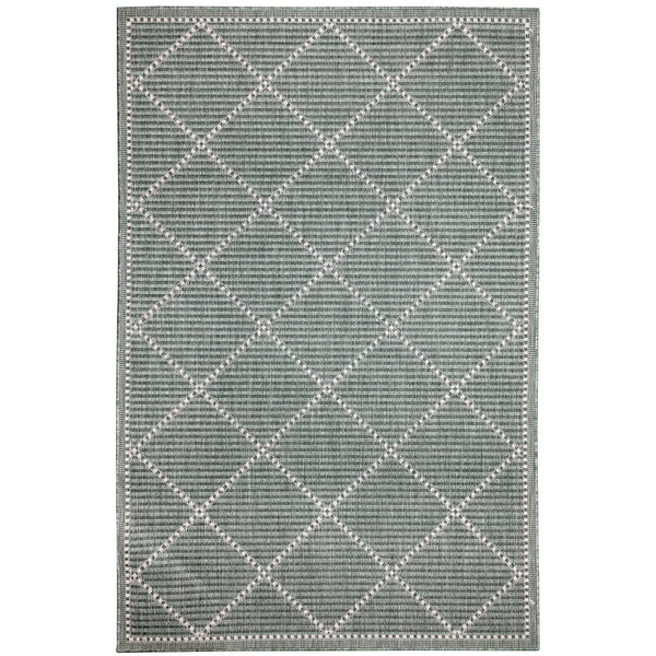 Trans-Ocean Liora Manne Malibu Checker Diamond Casual Indoor/Outdoor Power Loomed 88% Polypropylene/12% Polyester Rug Green 7'10" x 9'10"