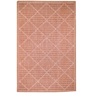 Trans-Ocean Liora Manne Malibu Checker Diamond Casual Indoor/Outdoor Power Loomed 88% Polypropylene/12% Polyester Rug Clay 7'10" x 9'10"