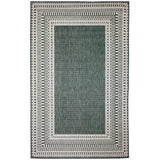 Trans-Ocean Liora Manne Malibu Etched Border Casual Indoor/Outdoor Power Loomed 88% Polypropylene/12% Polyester Rug Green 7'10" x 9'10"