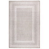 Trans-Ocean Liora Manne Malibu Etched Border Casual Indoor/Outdoor Power Loomed 88% Polypropylene/12% Polyester Rug Neutral 7'10" x 9'10"