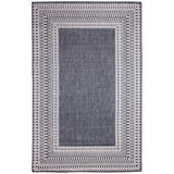 Trans-Ocean Liora Manne Malibu Etched Border Casual Indoor/Outdoor Power Loomed 88% Polypropylene/12% Polyester Rug Navy 7'10" x 9'10"