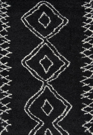 Momeni Maya MAY-1 Machine Made Contemporary Geometric Indoor Area Rug Black 9'3" x 12'6" MAYA0MAY-1BLK93C6