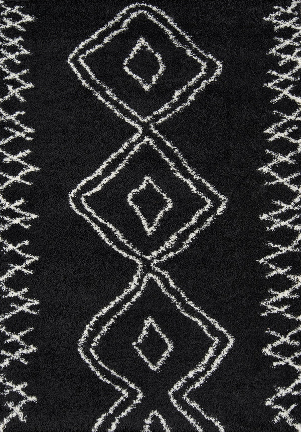 Momeni Maya MAY-1 Machine Made Contemporary Geometric Indoor Area Rug Black 9'3" x 12'6" MAYA0MAY-1BLK93C6