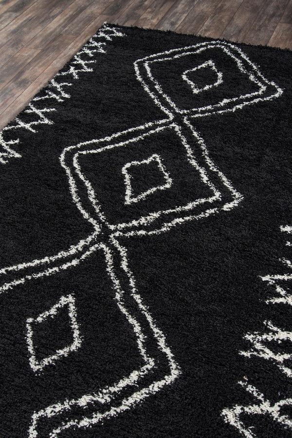 Momeni Maya MAY-1 Machine Made Contemporary Geometric Indoor Area Rug Black 9'3" x 12'6" MAYA0MAY-1BLK93C6