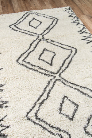 Momeni Maya MAY-1 Machine Made Contemporary Geometric Indoor Area Rug Ivory 9'3" x 12'6" MAYA0MAY-1IVY93C6