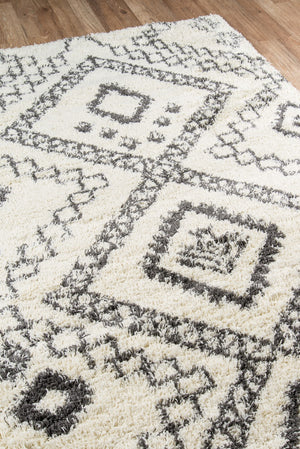 Momeni Maya MAY-5 Machine Made Contemporary Geometric Indoor Area Rug Ivory 9'3" x 12'6" MAYA0MAY-5IVY93C6