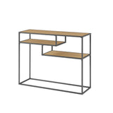 Walker Edison Maya Modern/Contemporary 42" Metal and Wood Tiered Shelf Entry Table MAYL2KCO