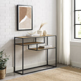 Walker Edison Maya Modern/Contemporary 42" Metal and Wood Tiered Shelf Entry Table MAYL2KCO