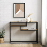 Walker Edison Maya Modern/Contemporary 42" Metal and Wood Tiered Shelf Entry Table MAYL2KCO