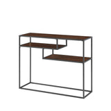 Walker Edison Maya Modern/Contemporary 42" Metal and Wood Tiered Shelf Entry Table MAYL2KDW