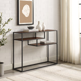 Walker Edison Maya Modern/Contemporary 42" Metal and Wood Tiered Shelf Entry Table MAYL2KDW