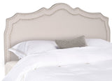 Skyler Taupe Headboard - Silver Nail Head