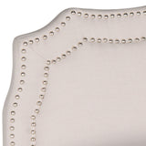 Skyler Taupe Headboard - Silver Nail Head