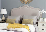 Skyler Taupe Headboard - Silver Nail Head