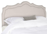 Skyler Taupe Headboard - Silver Nail Head