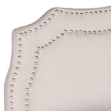 Skyler Taupe Headboard - Silver Nail Head