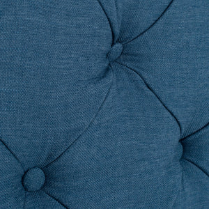 Arebelle Steel Blue Tufted Headboard with Silver Nailhead - Luxurious Design for Elegant Bedrooms